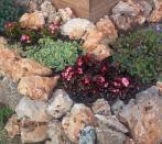 Flowerbed witk rocks in limestone